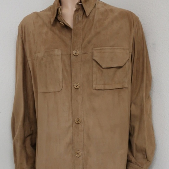 Valentino Other - Valentino Suede Shirt Jacket Tan Size 54
